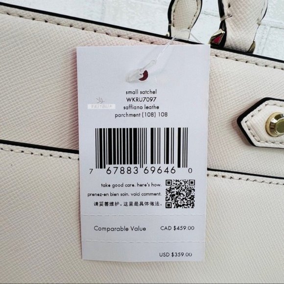 Kate Spade Staci Parchment White Small Satchel Crossbody - Picture 11 of 11